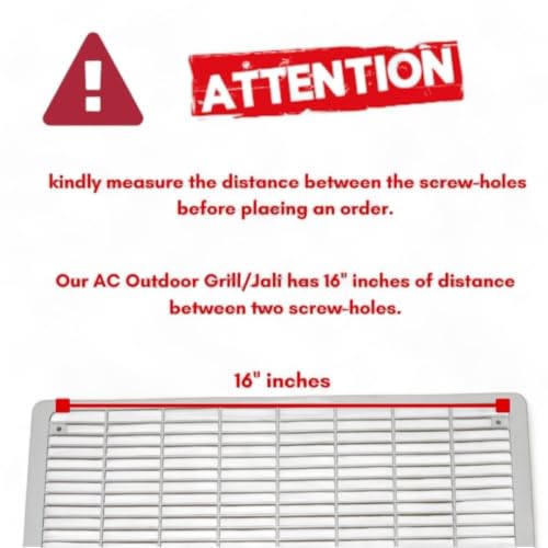 Image of AC Outdoor Unit Grill Jali - 1.5 Ton (18x18 Inch, Screw Type-Up) | Protective Plastic Cover Guard for Split AC Outdoor Unit