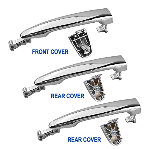 Osompar Exterior Door Handle Front/Rear Driver & Passenger Side Compatible With Toyota Camry 4Runner Highlander Avalon Tacoma Door Handle Auto Parts (4Pcs, Chrome) #TOP3