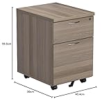 Office Hippo Heavy Duty 2 Drawer (1 for Filing) Mobile Pedestal Filing Cabinet, File Cabinet, Office Cabinet with Anti-Tilt Mechanism & Lockable Office Storage, 5 Year Wty - Grey Oak - Image 3