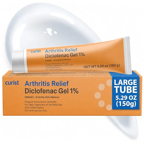 Curist Diclofenac Sodium Topical Gel 1 Percent 150g for Arthritis Pain - Joint Pain Relief for Hand/Foot Pain Knee/Elbow Pain & Ankle Pain - 1% - 5.29oz