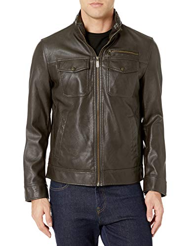 Preisvergleich Produktbild Dockers Herren Truckerjacke aus Kunstleder - Schwarz - Mittel