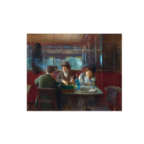 Impression sur Toile Au café pour Décoration Murale Maison et Ambiance Salon