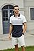 Men's Casual Polo Shirts Short Sleeve Fashion Golf Shirt Classic Striped Slim Fit T-Shirts White