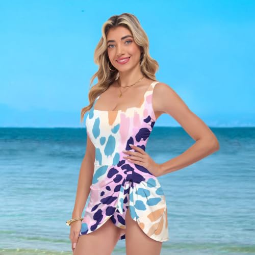 Maillot de bain push-up élégant et confortable avec imprimé colorblock