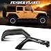 G-PLUS Fender Flares w/LED Side Maker Compatible with Jeep JK Wrangler 2/4 Door Model 2007-2018 Smooth Pocket Riveted 4 PCS Black