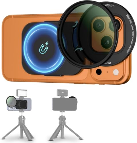 Upgraded 67mm CPL Filter for iPhone 17, Lens Filter Adapter Pouch Set for iPhone 17 16 15 14 Pro Pro Max Plus Air, Magnetic Phone Lens Filter Ring with 1/4-20' & Cold Shoe Pull-Out to Fit 17 Pro Max