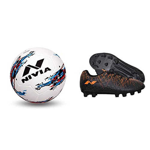 Image of Nivia Storm Football - Size 5 (White) Premier Carbonite 2.0 Football Stud