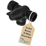 All Metal 3-Way Shower Arm Diverter Valve for Dual Shower Head Combo, Oil Rubbed Bronze | Connects B