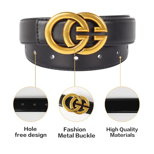 Image of Aurolran Women's Leather Belt with Buckle - Ideal for Dresses, Jeans, and Coats