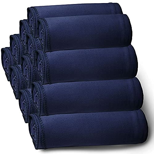 Yacht & Smith Bulk Navy Blue Fleece Throw Blankets #TOP28