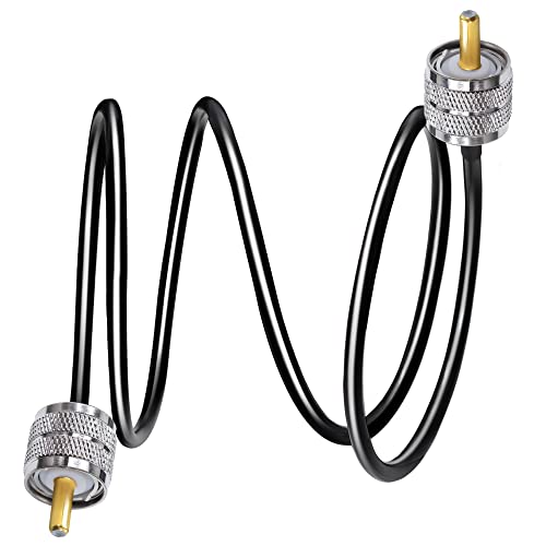 TUOLNK PL259 RG58 CB Radio Jumper 3.3feet (1M) SO239 UHF Male to Male Extension Low Loss RF Black Coaxial Cable for Two Way Radio Wireless LAN Devices