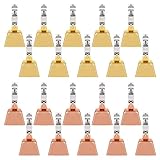 Vefungyan Fishing Bite Indicators Alarm Bells: 20pcs Fishing Pole Bells Alert with Clamp Clip on Poles Catfishing Equipment Angling Rings (Copper)