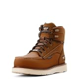 ARIAT Men's Rebar Wedge Moc Toe 6' Waterproof Composite Toe Work Boot, Distressed Brown, 9.5