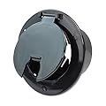 RV MURTS 5 Inch Electric Cable Hatch for 30 and 50 Amp Cords, RV Power Cord Cable Hatch Cover Easy Install, UV-Stabilized Round RV Parts Compatible with Coleman Jayco Pop-Up Camper Cargo Travel.