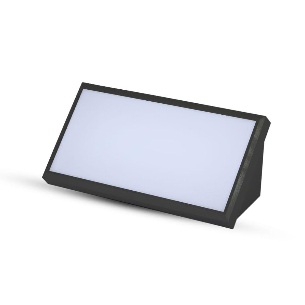 V-TAC VT-8055 Lampada LED da parete rettangolare 20W angolare colore nero da esterno IP65 applique da muro luce bianco caldo 3000k sku 6810