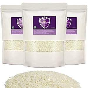 Winbattle 6LB of White Beeswax Pellets, 100% Pure nd Natural, Triple-Filtered for Skin, Face, Body, and Hair Care. Perfect for DIY Creams, Candle Making，Lotions, Lip Balms, and Soap-Making Supplies