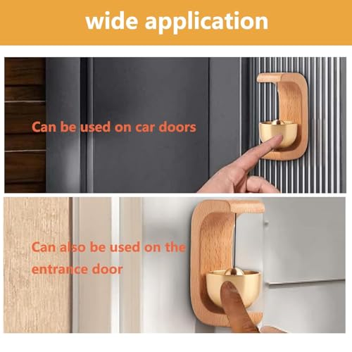 Image of Beech Wooden Wireless Door Bell, Self Adhesive Magnetic Doorbell, Dopamine Entrance Doorbell for Home & Store, No-Wire Decorative Doorbell, Multifunctional Vintage Door Chime | Ideal Gift