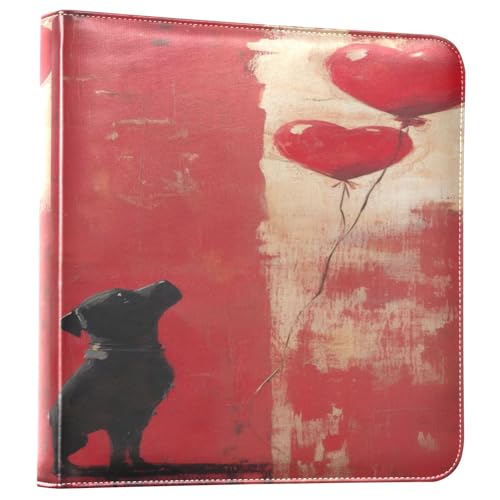 Álbum de Fotos Adhesivo DIY Scrapbook Álbum Día de San Valentín Amor Perro 3 Anillas Libro de Fotos 40 Páginas 8x10 para Memorias miniatura 1