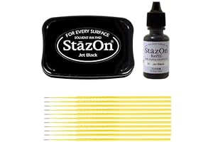 StazOn Permanent Ink Pad and Reinker Bundle - Jet Black