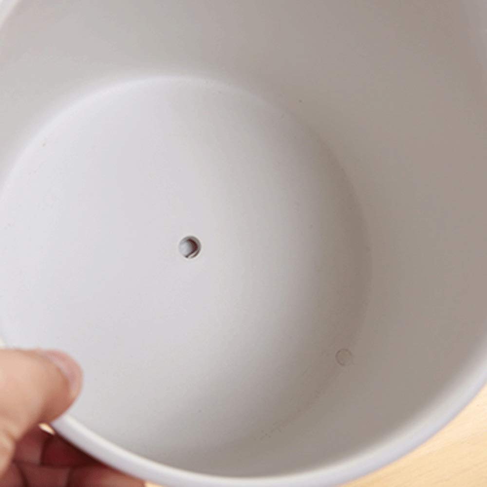 Vaso da Fiori Bianco Facile da Pulire Fioriera in Stile Semplice Decorazione per Balcone e Parco Vaso per Piante Vaso in Ceramica Resistente con campi forati e Giardini Vaso da Fiori Vassoio