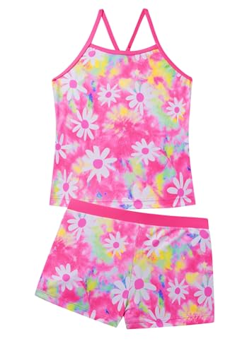Image of Akokvlar Girls Two Piece Bathing Suit Swimsuit Tankini Swimwear with Boyshort