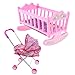 Perfeclan Belle Reborn Poupée Lit Poussette Kit Bébés Poupées Cradle Literie Ensemble, pour 9-11 Pouces Poupée, Aussi pour Dollhouse Infant Chambre Mobilier Jou