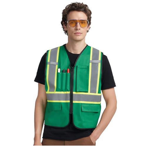 Image of A-KSAFETY High Visibility Safety Vest for Men Women with Pockets and Zipper