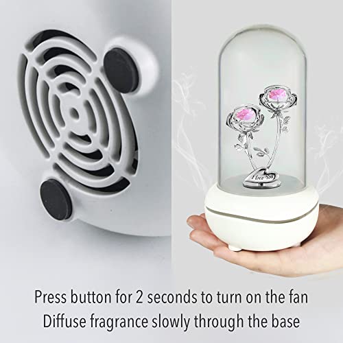 Crystocraft Essential Oil Diffuser, Rose Gifts For Women, Aromatherapy Diffuser With Austrian Crystal, Light Up Rose Flowers Gift, Mood Night Light For 7 Colors (Mini Rose For Craft) #TOP5