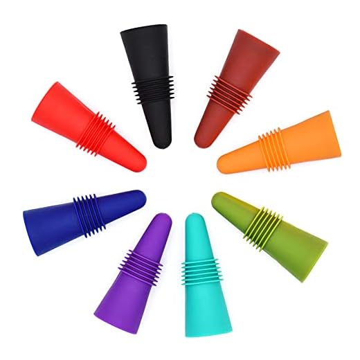 Wine Stoppers Beverage Bottle Sealer Soft Silicone Wine Bottle Stoppers Corks with Grip Top for Keeping Wine Champagne Fresh, 8 Pack