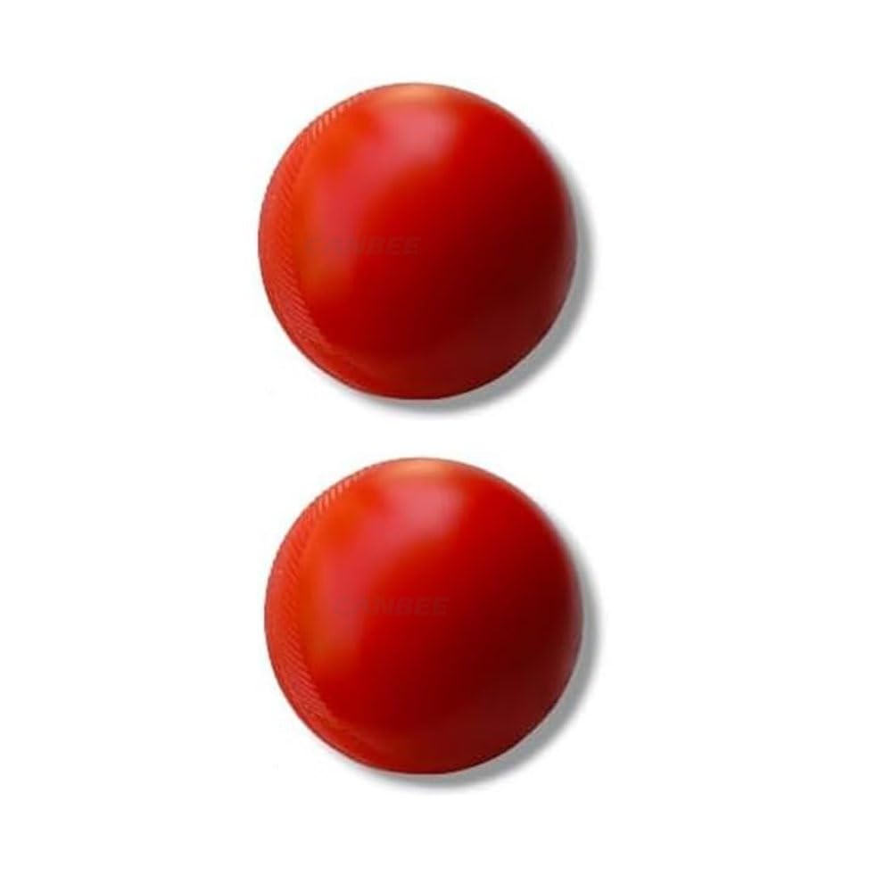CanBee Cricket Ball Wind, i10, i20, Plastic 80 and 50 gram Red and White 100+ Over Play Match Balls for Men Women Kids (Plastic Red 50 Gram)-picture-10