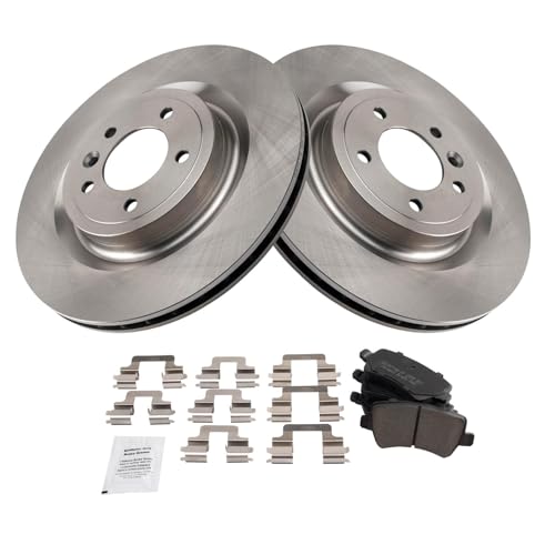 Image of TRQ Rear Brake Pad and Rotor Set Ceramic Compatible with 2014-2015 Land Rover Range Rover