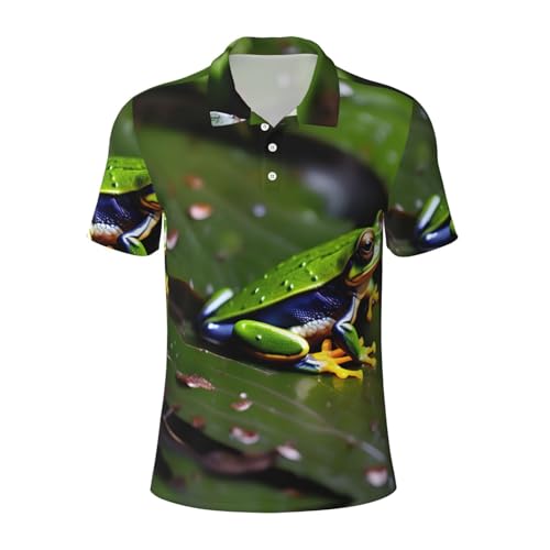 Polo imprimé grenouilles d'arbre pour homme à manches courtes