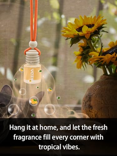Image of IKEDA Car Air Freshener, Car Fresheners for Men & Women, 45+Day Long Lasting Fragrance Hanging Air Fresheners Scents, with Clip, Perfect for Auto and Home,Christmas,10ml, Citrus