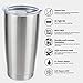 MASVIS 20oz Tumbler Double Wall Vacuum Insulated Coffee Mug Stainless Steel Coffee Cup with Lid, Travel Mug Works Great for Ice Drink, Hot Beverage (1 pack, Stainless Steel)