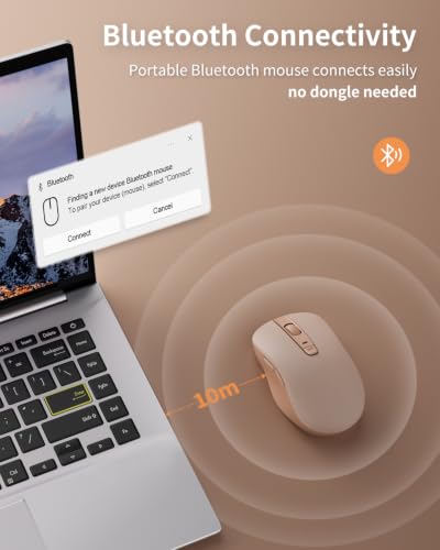 wegear WL300 Bluetooth Mouse Silent Wireless Mice, Quiet Click, Cordless Computer Mouse with 6 Buttons, Sculpted Grip, Adjustable DPI for Laptop, PC, Mac (Brown) - image 2