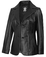 Surrey Black Leather Blazer Women
