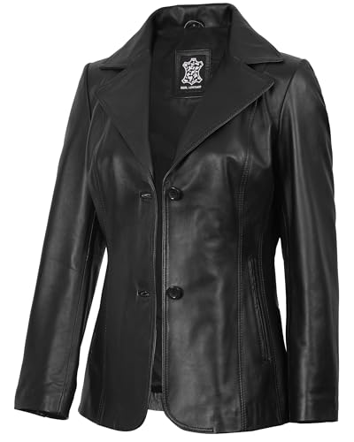 Decrum Real Leather Blazer Women - Casual Stylish Lambskin Leather Blazer for Women