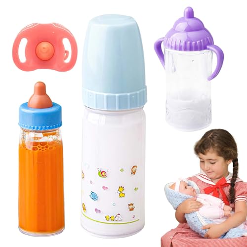 Biberones De Juguete para Muñecas, Juego De Biberones para Muñecas, Set Alimentación Bebe Juguete, Biberón para Muñecas Reborn, Accesorios para Muñecas Regalos para Niños, A Partir De 3 Años