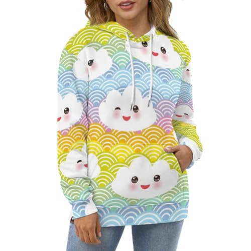 Hoodie mignons nuages UMENG pull à manche longue idéal pour le cocooning