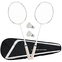 Professional Badminton Racket,Full Carbon Fiber Ultra-Light Offensive Badminton Racquet,with 2 Racquets,2 Shuttlecocks,1 Carrying Bag,Perfect for Outdoor Games and Gym
