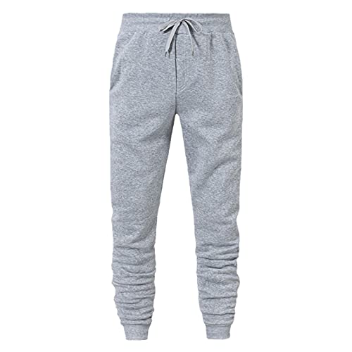 Beokeuioe Pantalones largos de algodón para hombre con cremallera, bolsillos, pantalones de deporte, pantalones de entrenamiento, ligeros, exteriores, trekking, informales, holgados, pantalones de