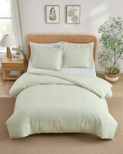 Image of Duvet Cover Cal King Size Set - Extra Soft Floral Duvet Cover 104 x 98 with 2 Pillow Shams - Comfy, Breathable Floral Bedding Set - Hotel Luxury & Fade Free with Zipper Closures & Ties - Blue Garden
