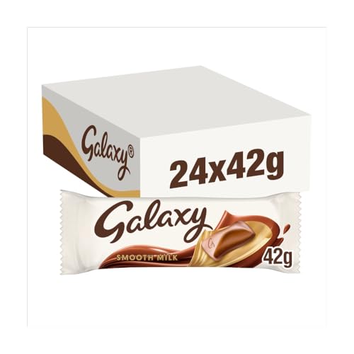 Galaxy Smooth Milk Chocolate Multipack 24 x 42g | Premium Creamy Chocolate Bars Bulk Box | Ideal for Office Snacks Chocolate Gifting Sharing & Daily Indulgence | Vegetarian Friendly Chocolate