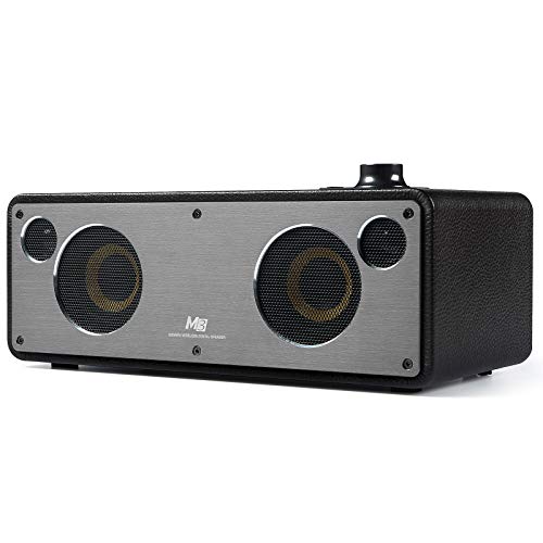 GGMM M3 WiFi Bluetooth Speaker, Smart WiFi Speaker for Streaming Music, HiFi Audio Stereo Surround Powerful Bass Speaker, AirPlay Speaker Wooden Cabinet (Black)