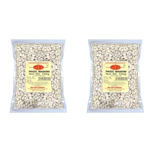 Image of Miltop Fox Nuts (Phool Makhana) Lotus Seed 100 gm (Pack of 2)