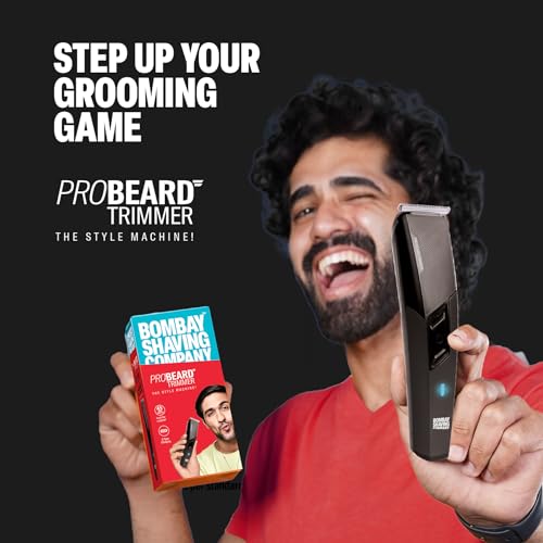 Image of Bombay Shaving Company Pro Beard Trimmer For Men | 6 Beard Trimming Combs, Self-sharpening Stainless Steel Blades, Type C Charging Port | Beard Styling Trimmer | Travel Shaver | Gifts For Men