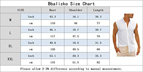 Bbalizko Mens Sleeveless Button Down Shirts Linen Cotton Summer Beach Basic Tank T-Shirt Tops (Medium, Z-Black) #TOP5