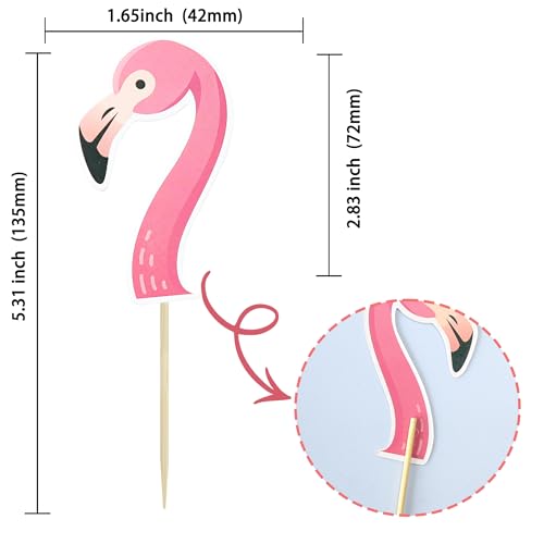 Gyufise ZN0407-11 36Pcs Flamingo Cupcake Toppers Tropical Cupcake Toppers Aloha Summer Cake Topper Decorations For Luau Hawaiian Theme Baby Shower Flamingo Birthday Party Supplies thumb #1
