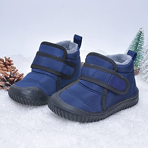 Botas de neve de inverno para meninos e meninas, sapatos falsos para bebês, com gancho e forro térmi