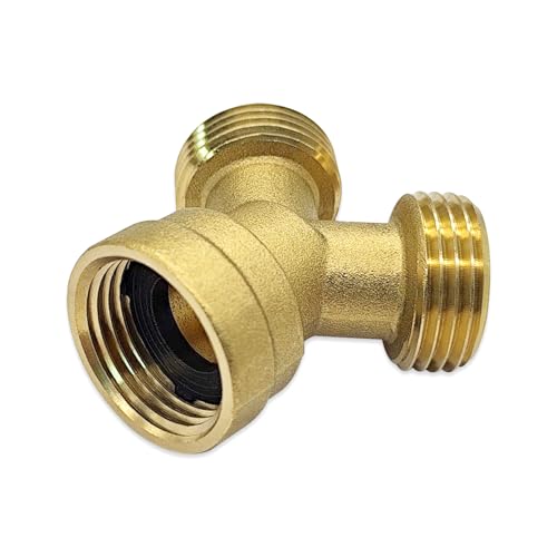 Hooshing Heavy Duty Brass 3/4" GHT Garden Hose Splitter Y Shaped Connector by Hooshing - Used condition - Image 3